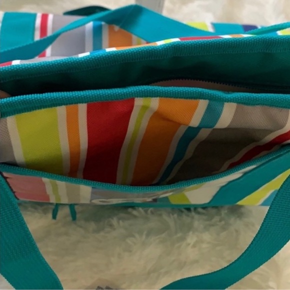 DISNEY MULTICOLOR STRIPED MICKEY MOUSE INSULATED COOLER TOTE BAG - Picture 7 of 9